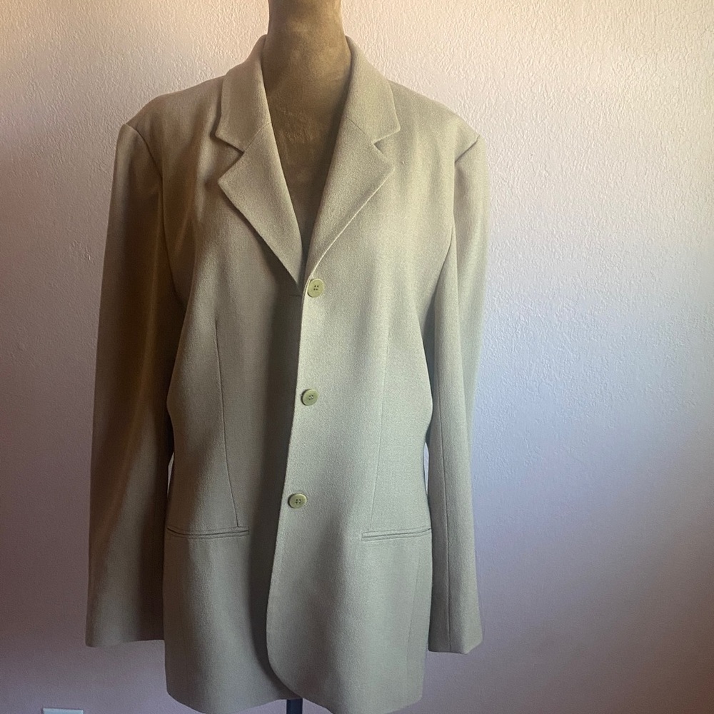 CHAUS Light Beige Blazer with Button Detail